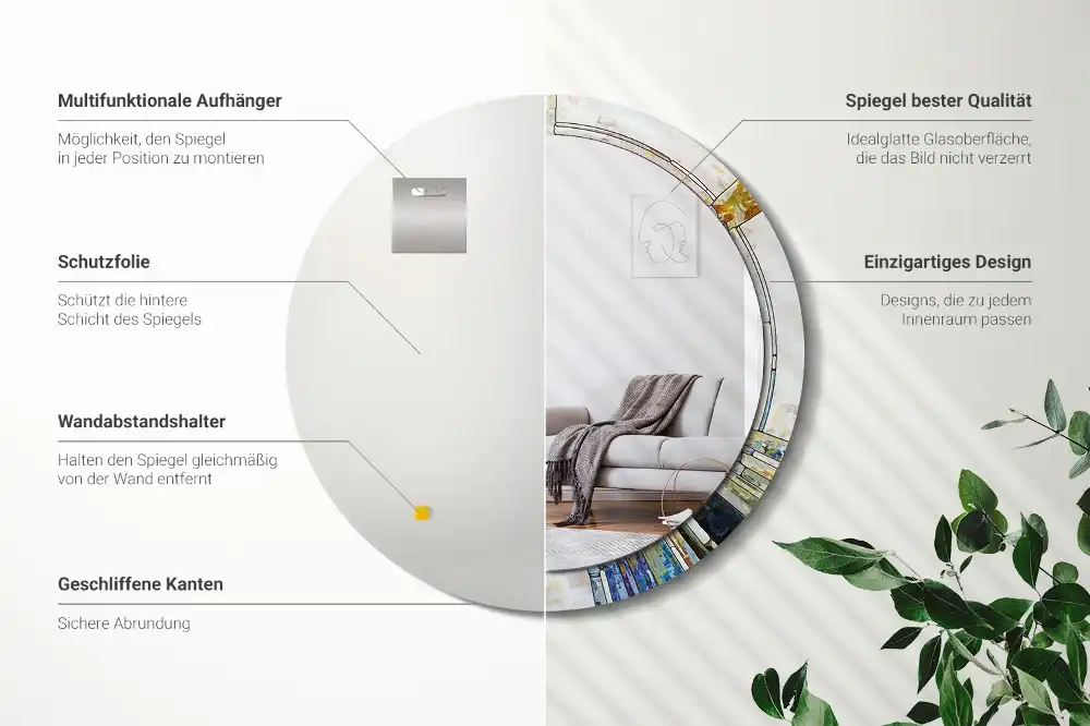 Runden spiegel Buntglasfenster