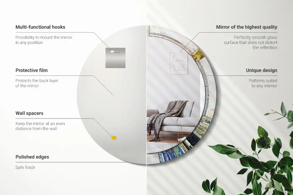 Runden spiegel Buntglasfenster