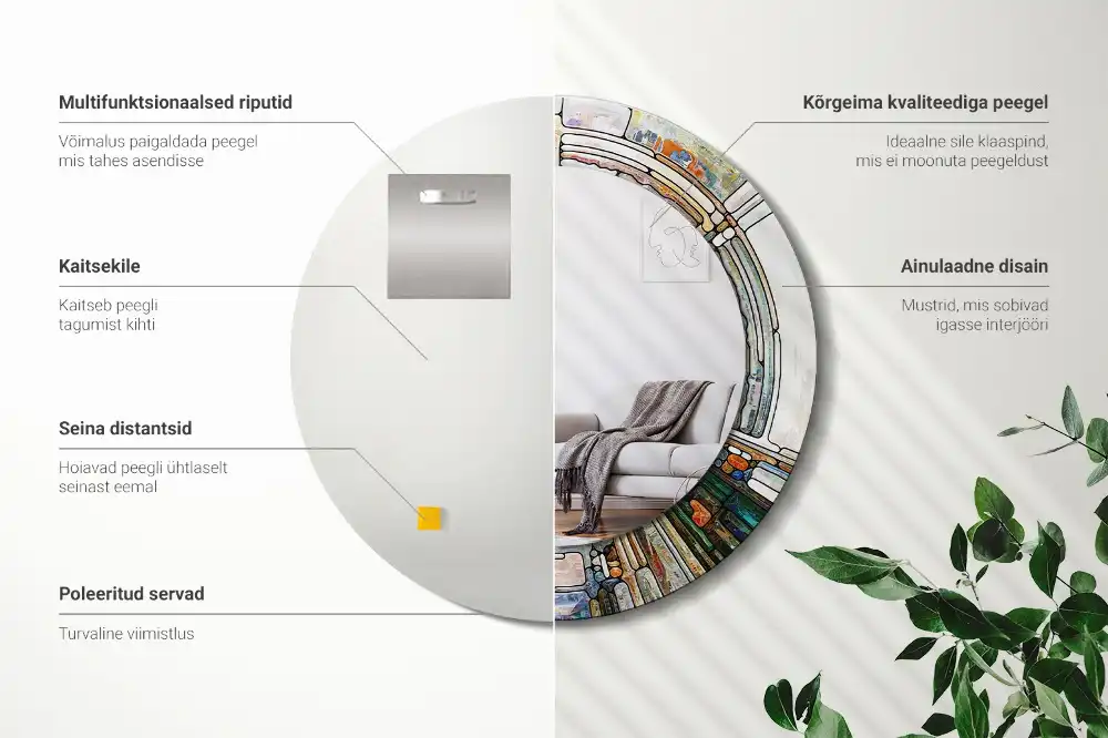 Runden spiegel Buntglasfenster