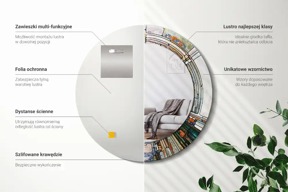 Runden spiegel Buntglasfenster