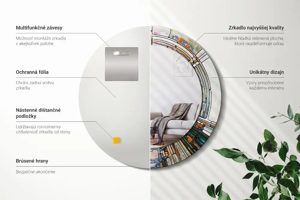 Runden spiegel Buntglasfenster