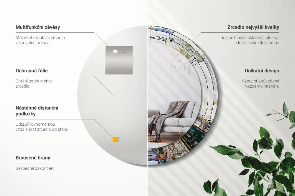 Runden spiegel Buntglasfenster