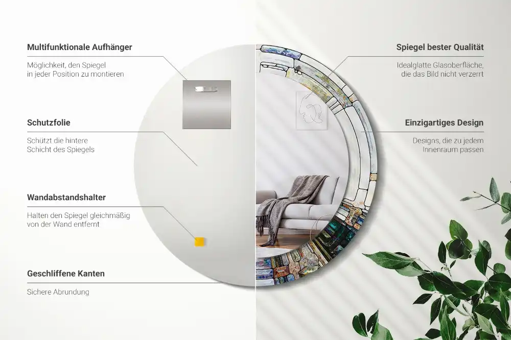 Runden spiegel Buntglasfenster