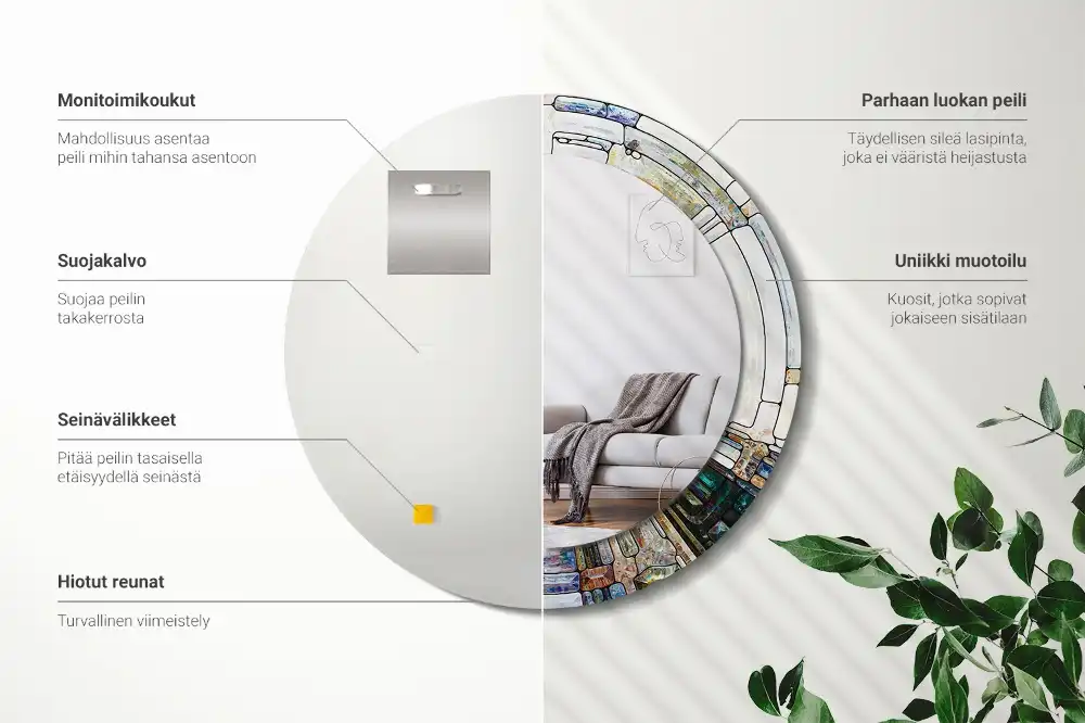 Runden spiegel Buntglasfenster