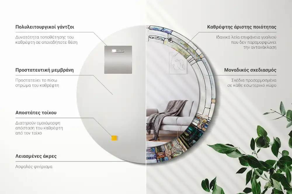 Runden spiegel Buntglasfenster