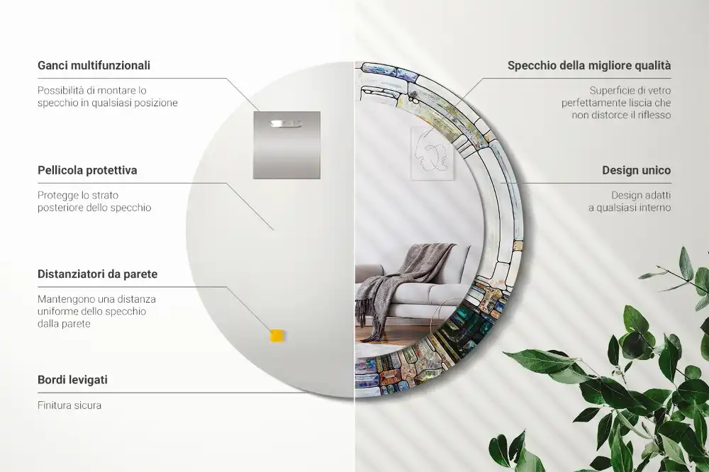 Runden spiegel Buntglasfenster