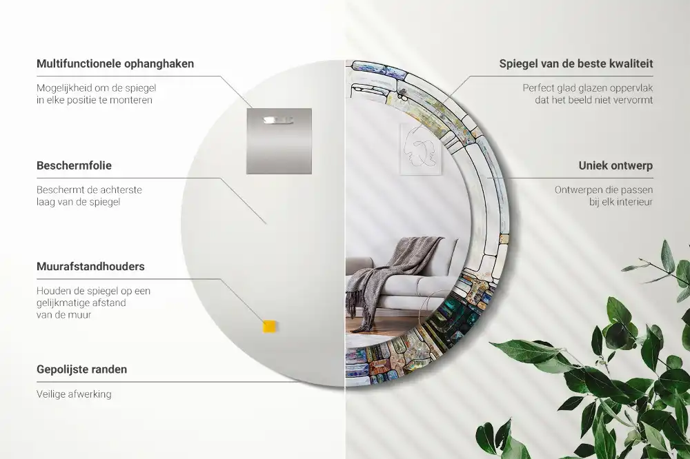 Runden spiegel Buntglasfenster