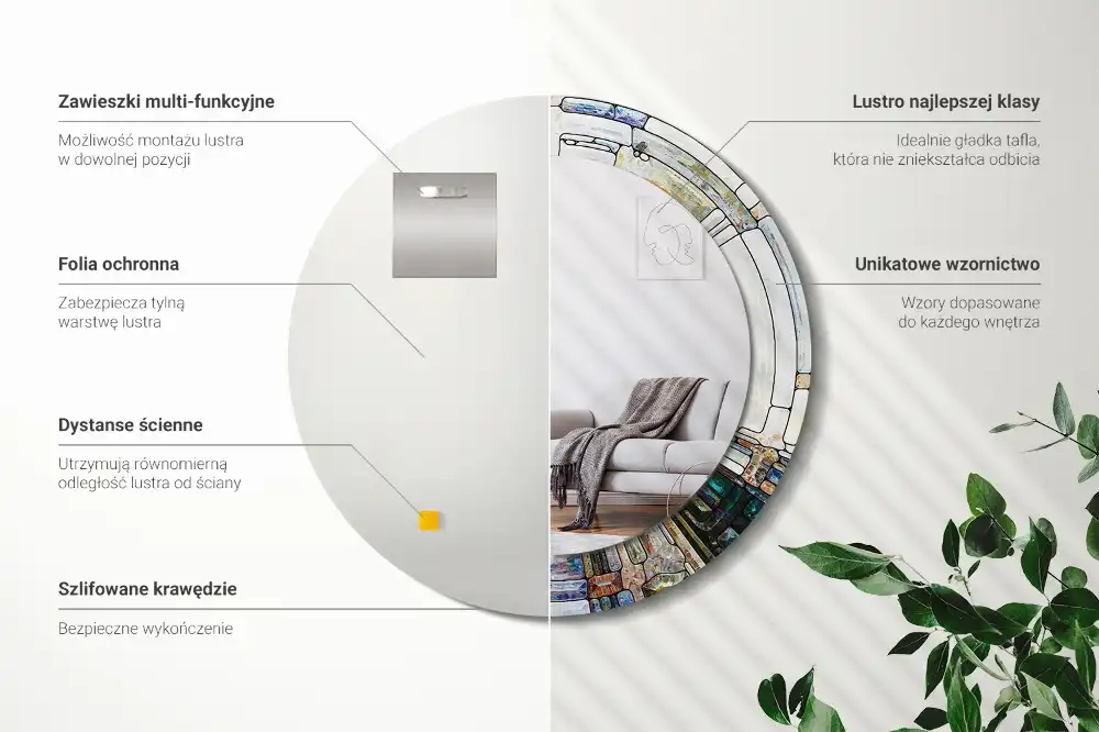 Runden spiegel Buntglasfenster