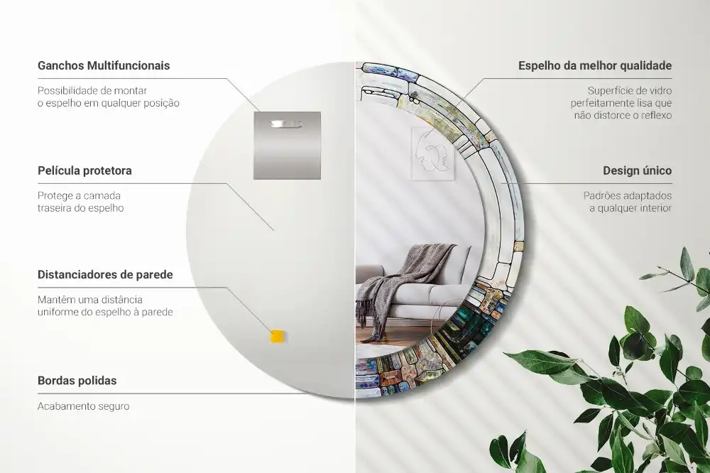 Runden spiegel Buntglasfenster