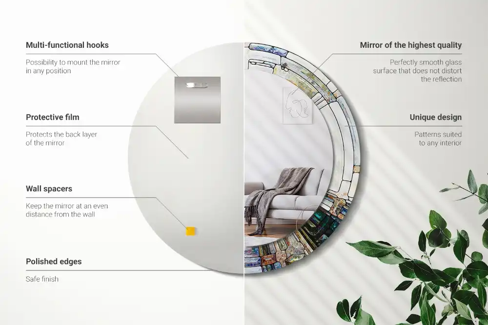 Runden spiegel Buntglasfenster