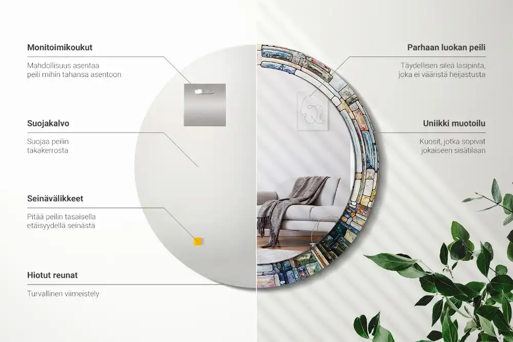 Runden spiegel Buntglasfenster