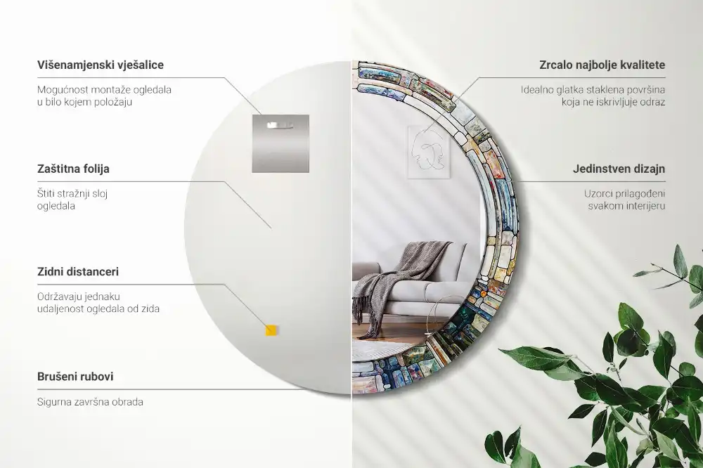 Runden spiegel Buntglasfenster