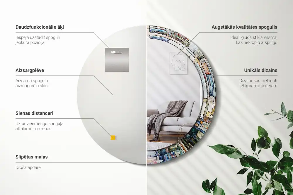 Runden spiegel Buntglasfenster