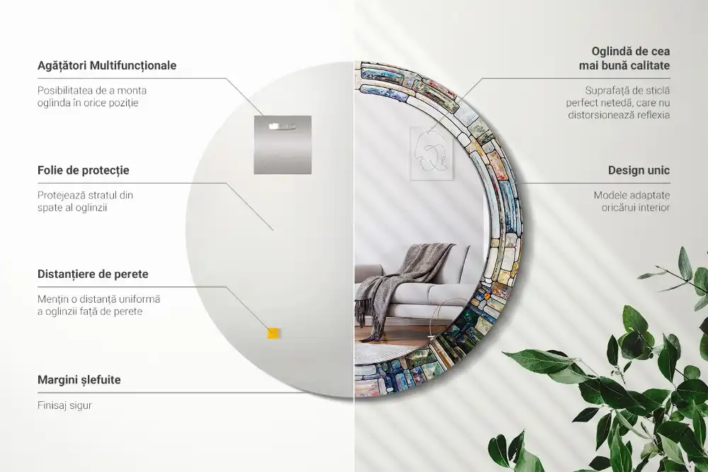 Runden spiegel Buntglasfenster