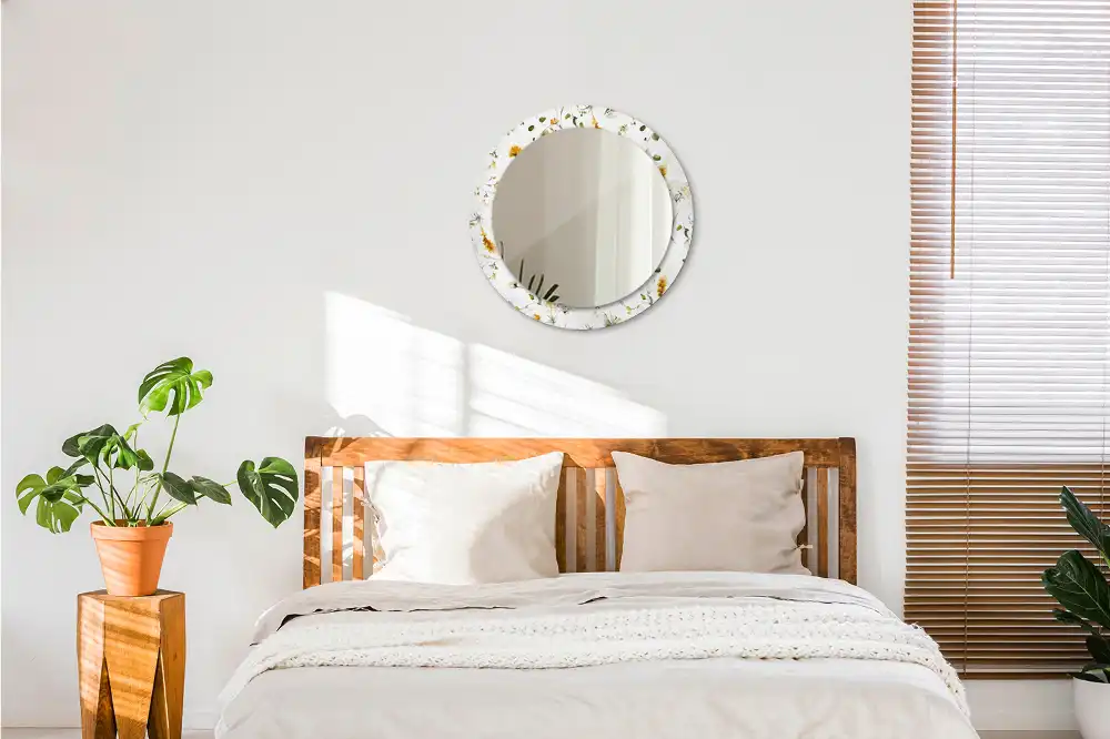 Runden spiegel Feldblumen