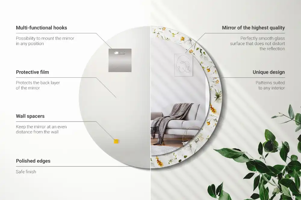 Runden spiegel Feldblumen