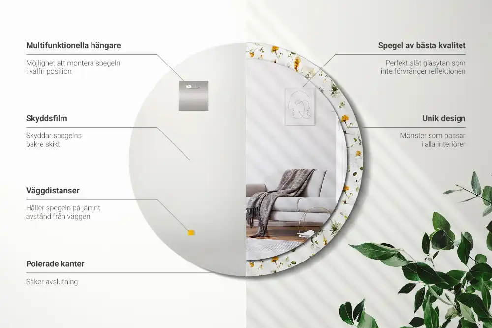 Runden spiegel Feldblumen