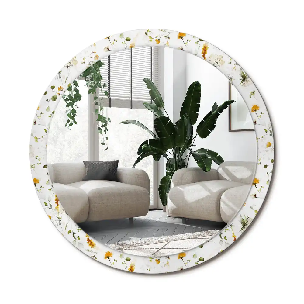 Runden spiegel Feldblumen