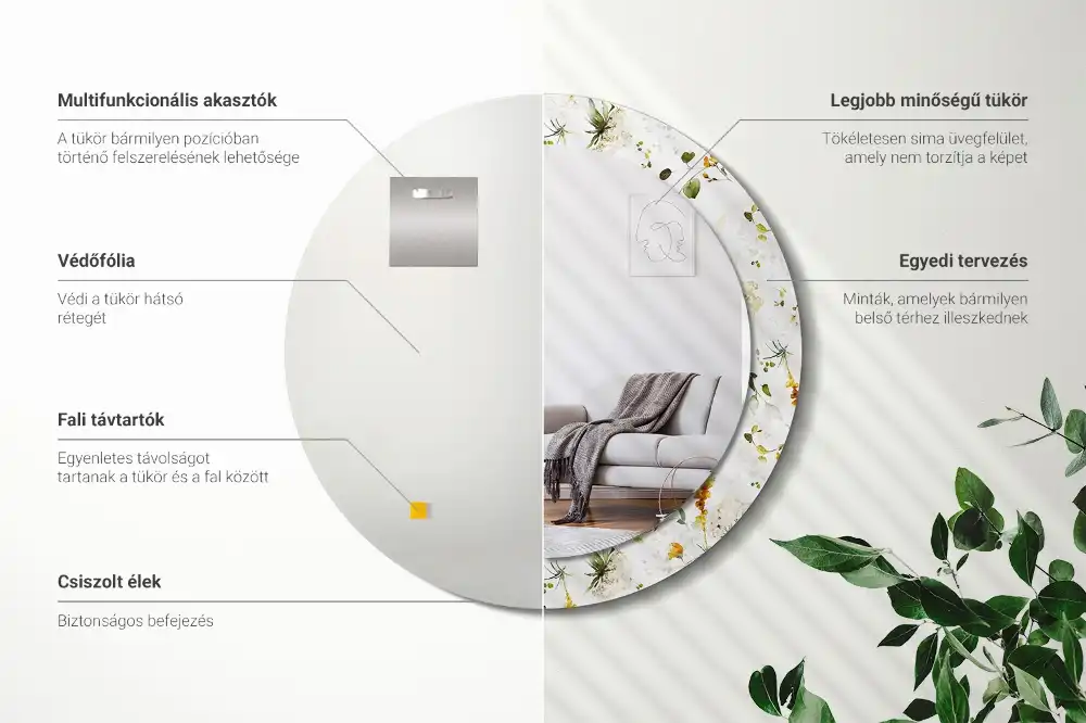 Runden spiegel Feldblumen