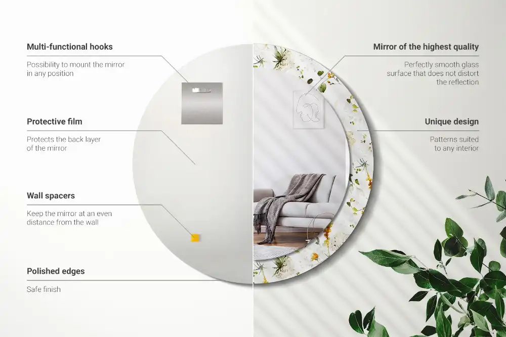 Runden spiegel Feldblumen