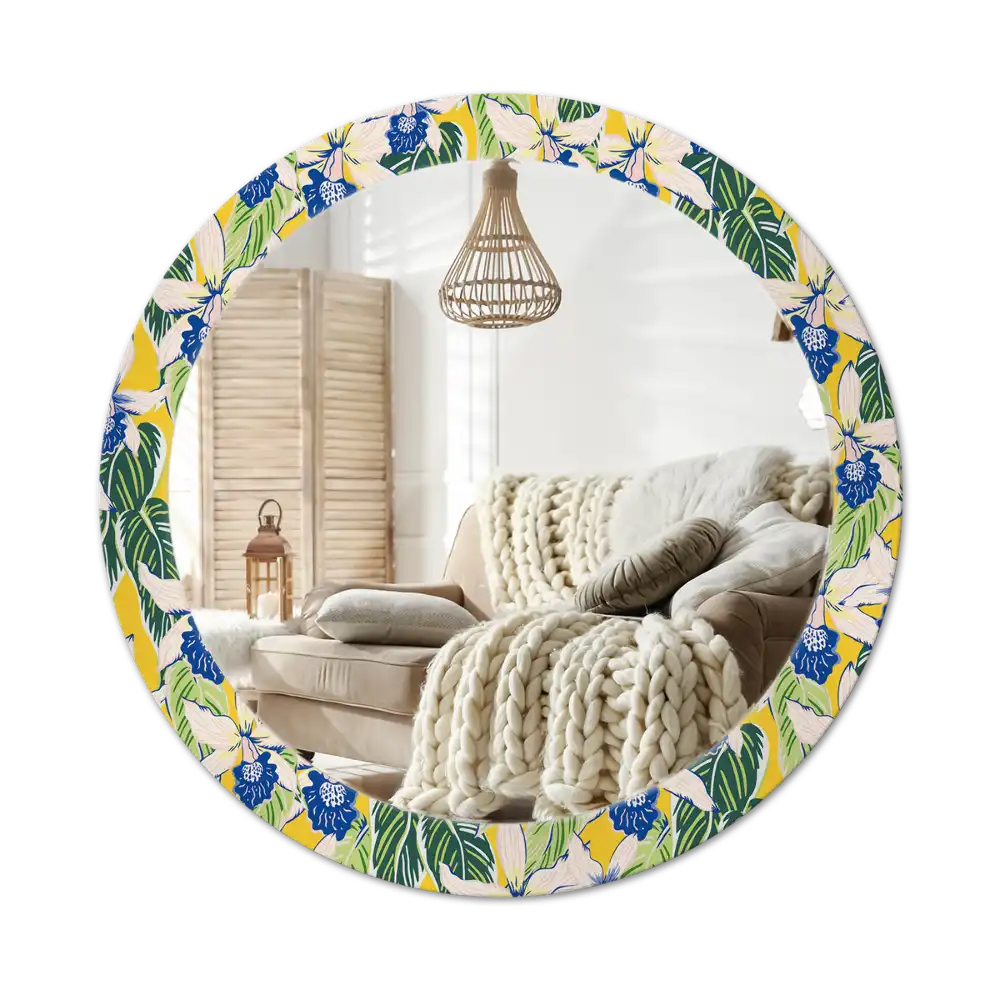 Spiegel rund Orchideen