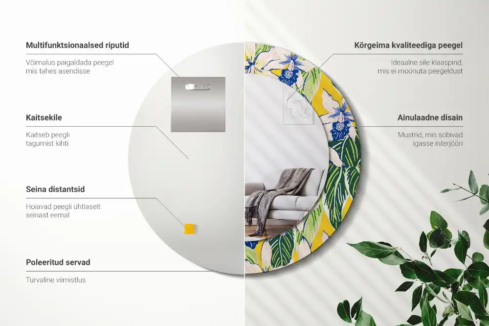 Spiegel rund Orchideen