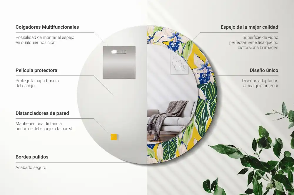 Spiegel rund Orchideen