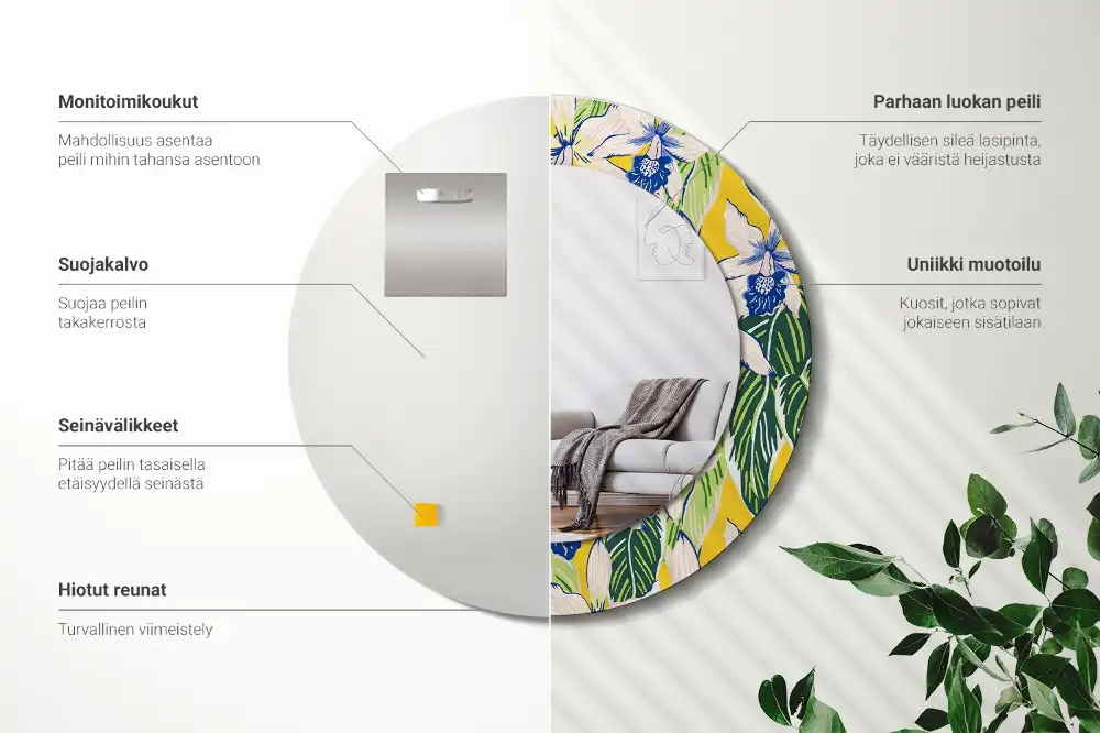 Spiegel rund Orchideen