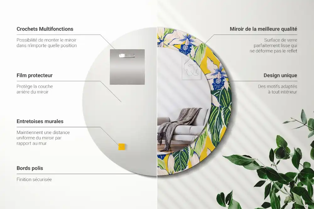 Spiegel rund Orchideen