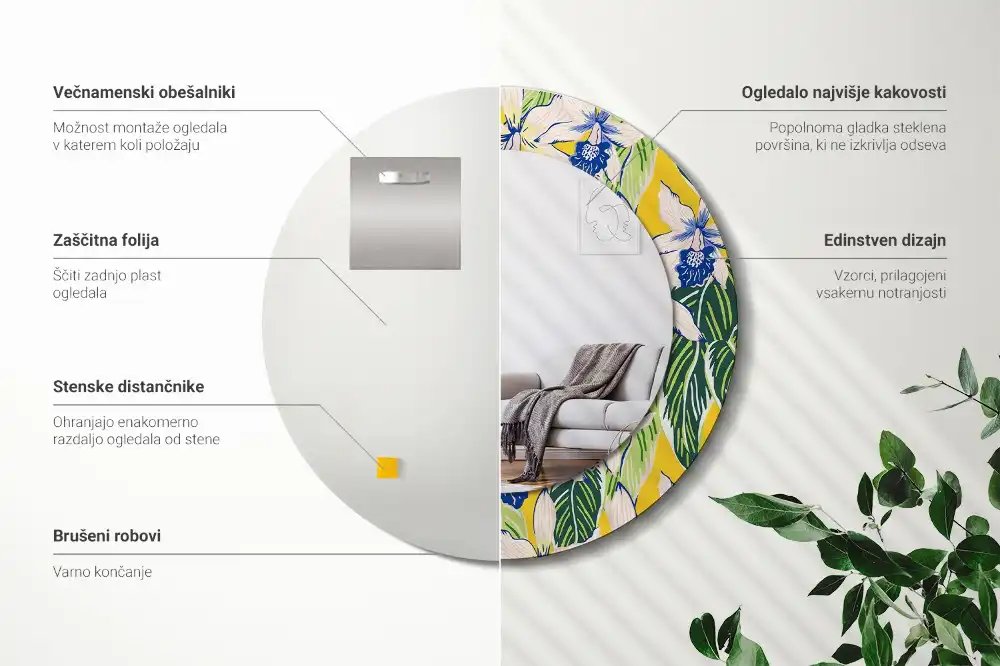 Spiegel rund Orchideen