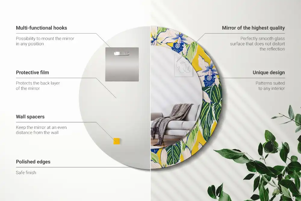 Spiegel rund Orchideen