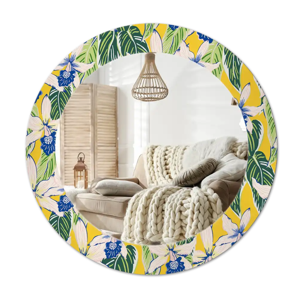 Spiegel rund Orchideen