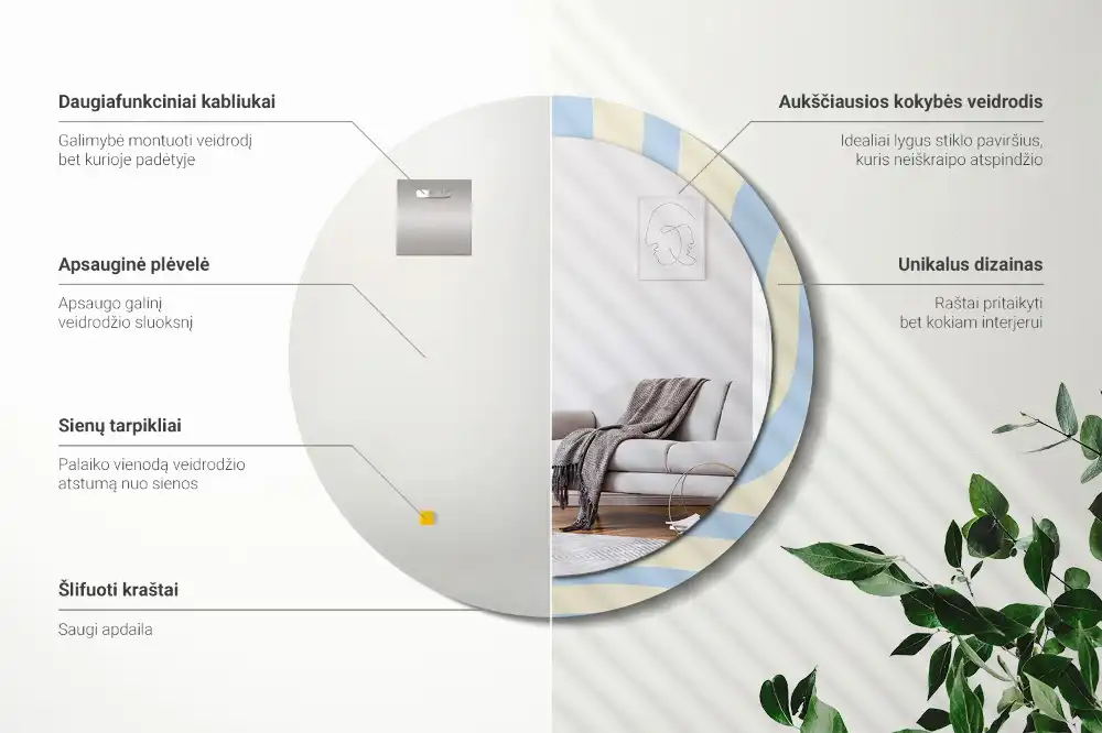 Runden spiegel Abstrakte Form