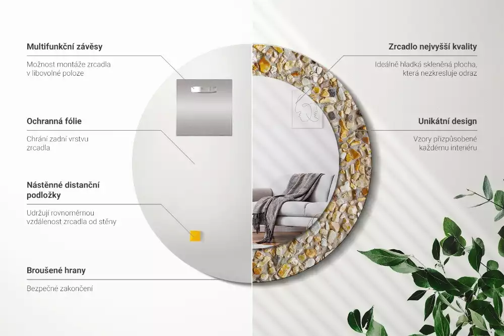 Runden spiegel Terrazzo-Muster