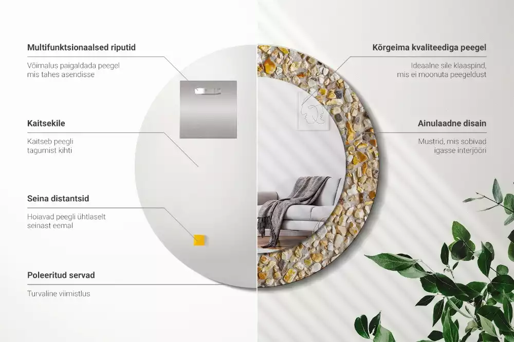 Runden spiegel Terrazzo-Muster