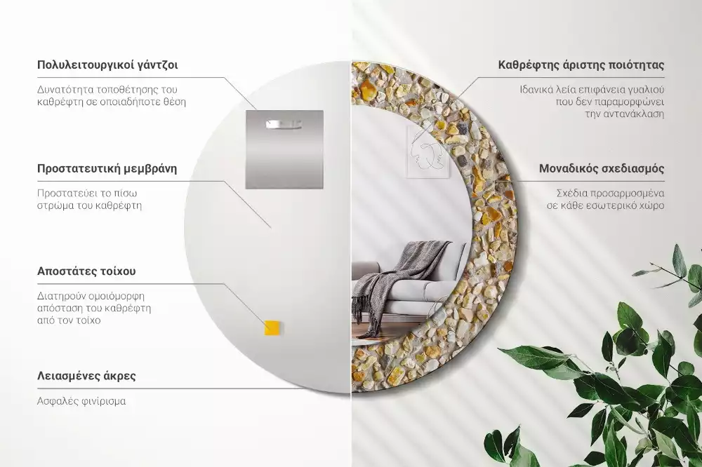 Runden spiegel Terrazzo-Muster