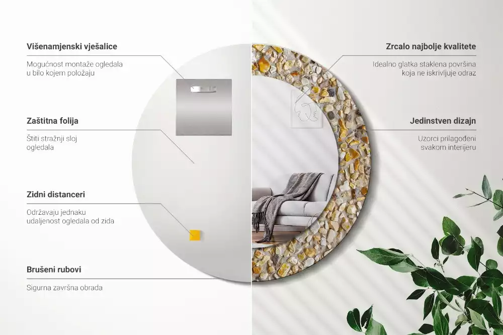 Runden spiegel Terrazzo-Muster