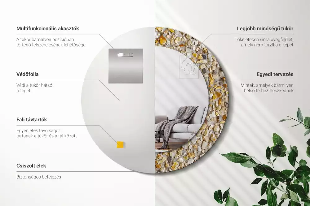 Runden spiegel Terrazzo-Muster