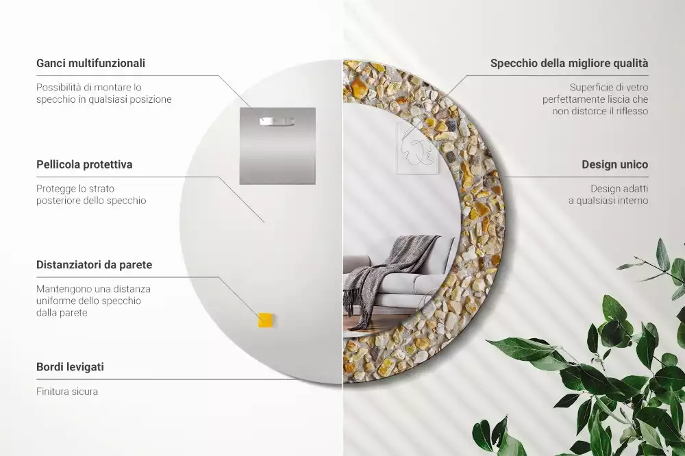 Runden spiegel Terrazzo-Muster