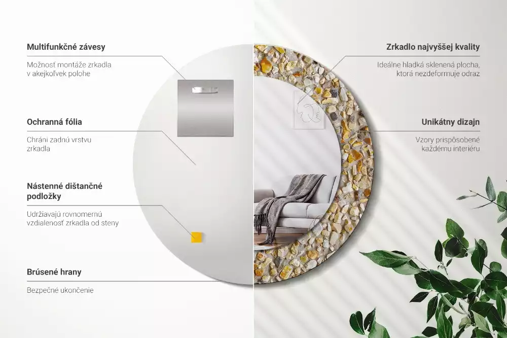 Runden spiegel Terrazzo-Muster