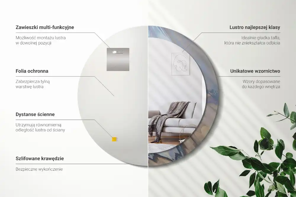 Spiegel rund Abstrakte Wellen