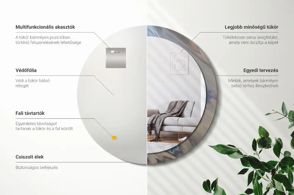 Spiegel rund Abstrakte Wellen