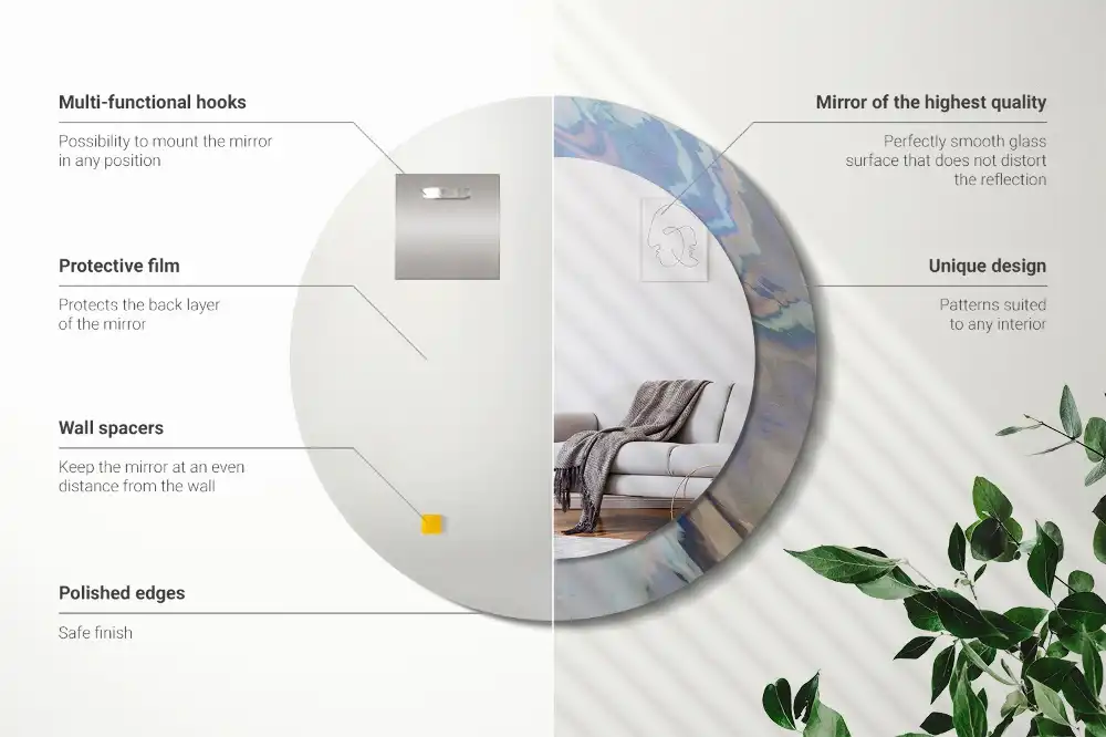 Spiegel rund Abstrakte Wellen