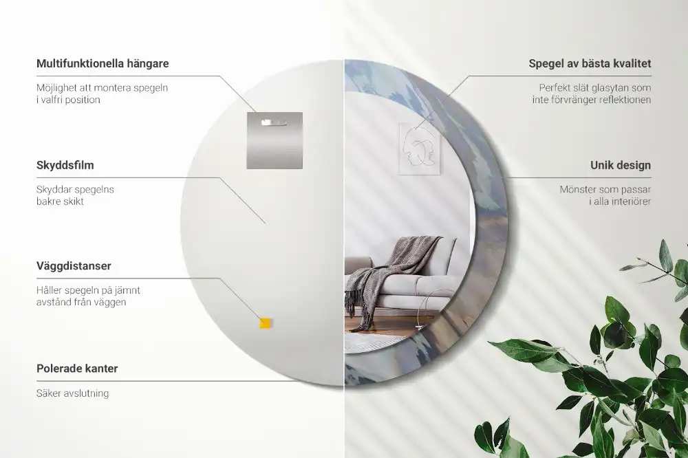 Spiegel rund Abstrakte Wellen