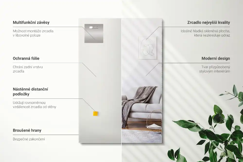 Spiegel rechteckig rahmenlos modern