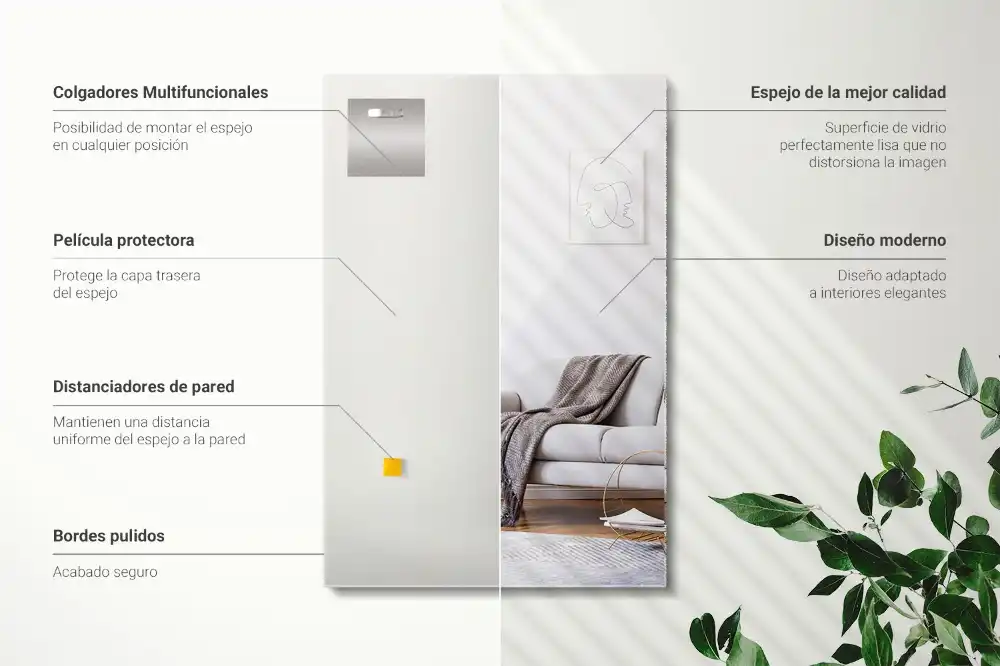 Spiegel rechteckig rahmenlos modern