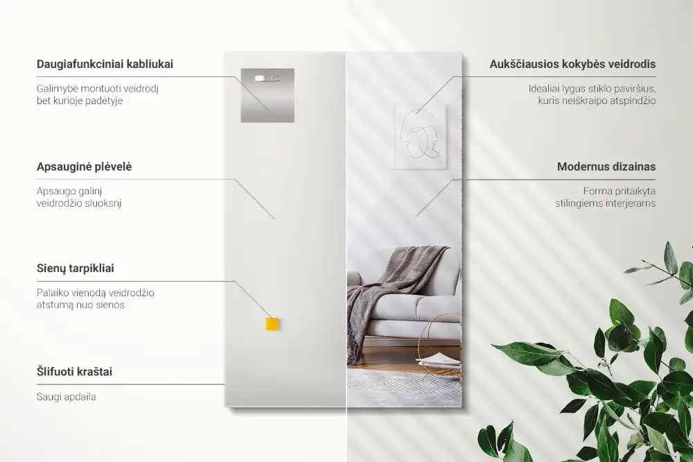 Spiegel rechteckig rahmenlos modern