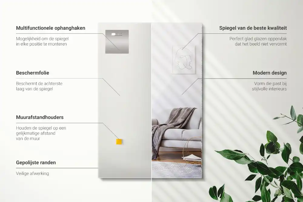 Spiegel rechteckig rahmenlos modern