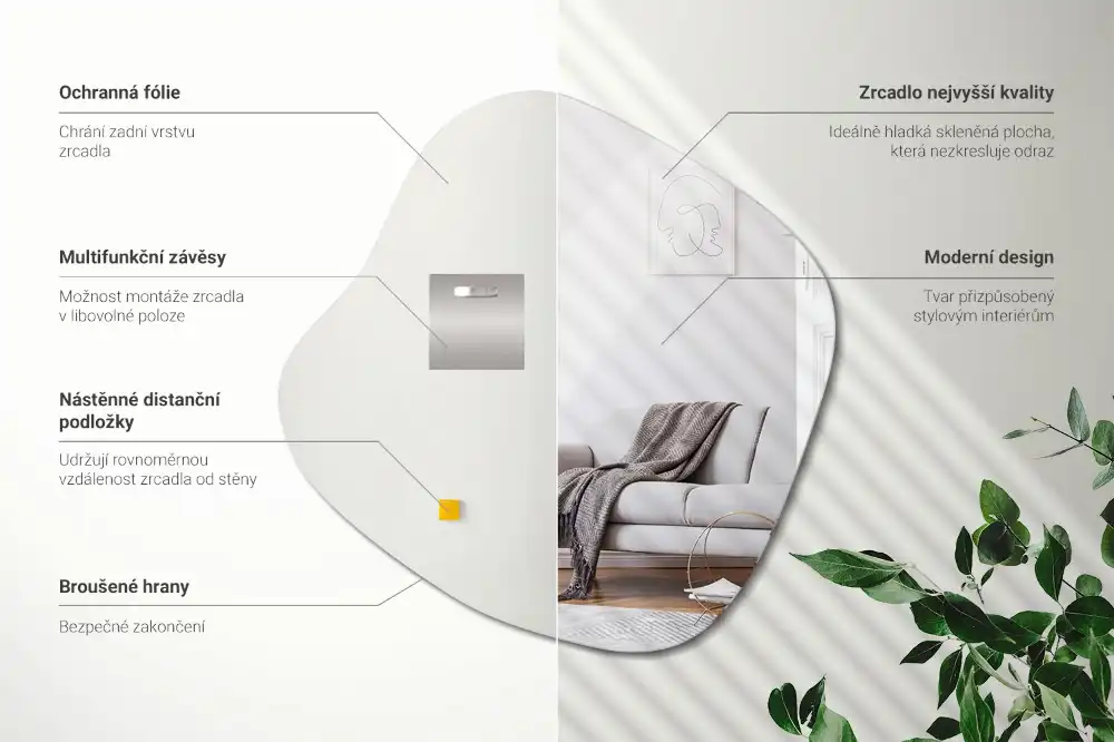 Spiegel in Klecksform auffälliges Accessoire