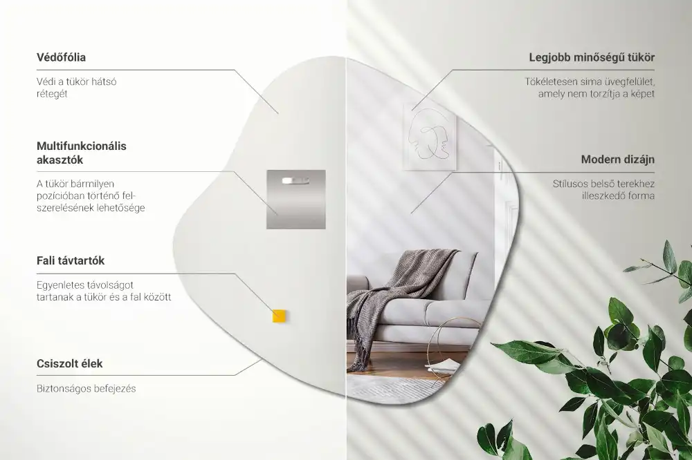 Spiegel in Klecksform auffälliges Accessoire